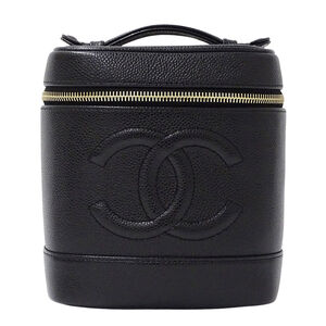 CHANEL Black Caviar Leather Vanity Bag